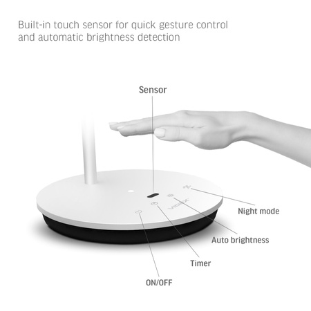 Lampka Biurkowa LED 20W 1450lm 4100K Neutralna CRI98 Biała Ściemnialna Videx