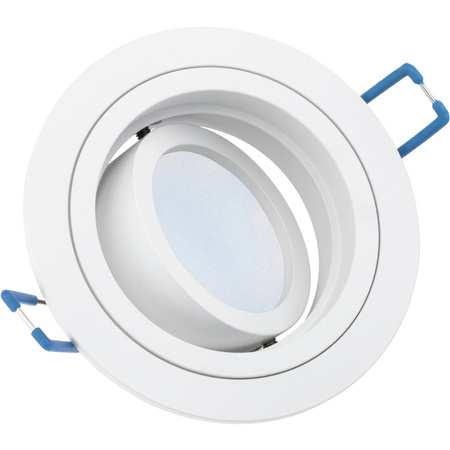 Oprawa HALOGENOWA Podtynkowa Ruchoma GU10 MR16 Okrągła Biała CASSIO LUMILED + Żarówka LED GU10 6W = 60W 580lm Neutralna