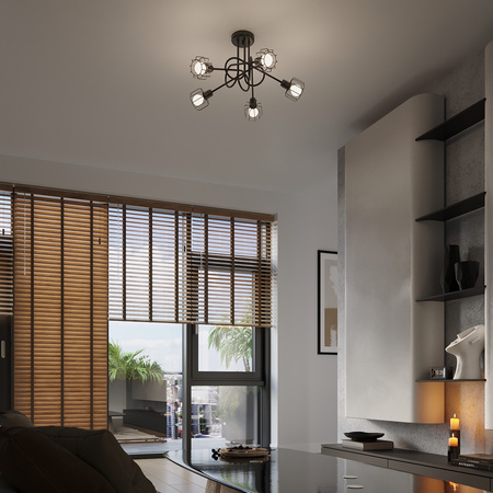 Lampa Ścienna Kinkiet E14 Geometryczna Nieregularna Czarna Nowoczesna Beluci Sollux