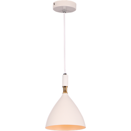 Lampa wisząca OTTO 1xE27 Klasyczna Biała Złote Wnętrze ML6159 Metal + Szkło