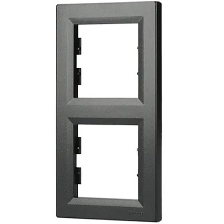 Ramka 2-krotna Pionowa Do Gniazda Podwójna Asfora Antracyt