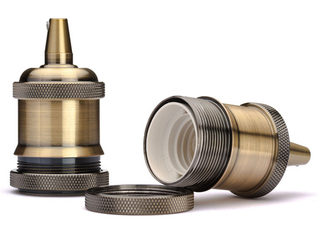 Lampa Wisząca Oprawa E27 Metalowa Brązowa z Blokadą LEDIGO Vintage