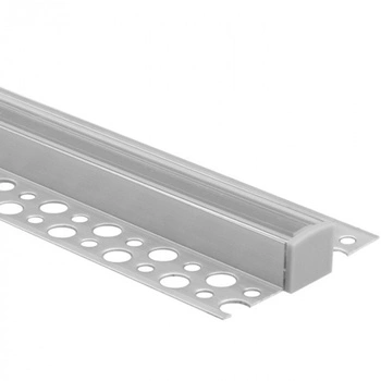 Profil Aluminiowy Natynkowy do LED do Płyt KARTON / GIPS 2m z Przezroczystym Kloszem i Zaślepkami Ecolight