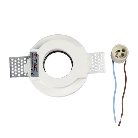 Oprawa Sufitowa Podtynkowa Oczko GU10 Okrągła Biała/Chrom VT-866 V-TAC - 5 Lat Gwarancji