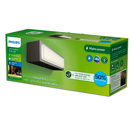 Lampa Ogrodowa LED Kinkiet Elewacyjny STRATOSPHERE 3,8W 2700K Ciepła IP44 Antracyt PHILIPS