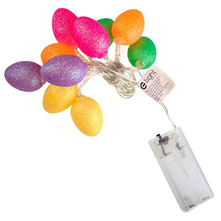 Girlanda świetlna świąteczna Lampki LED na baterie Brokatowe jajka wielkanocne 10x LED MILAGRO EKD4932