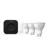 3x Żarówka LED GU10 Reflektor PAR16 4.2W = 50W 400lm CCT + RGB SMART Inteligentna Bluetooth ZigBee White and Color Ambiance + Mostek Bridge PRO + Regulator Pilot Philips HUE
