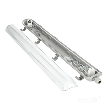 Oprawa Lampa Hermetyczna LED Świetlówkowa G13 IP65 Szara Hermetic Kobi