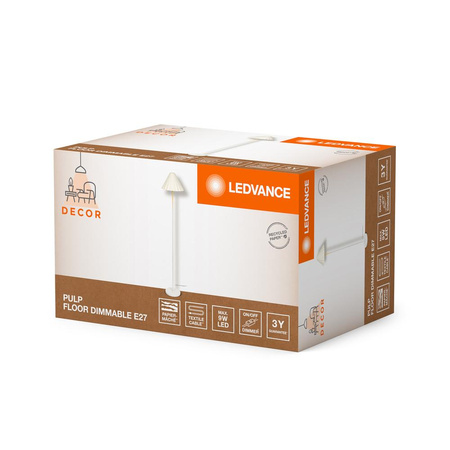 Lampa Podłogowa Oprawa Stojąca Dekoracyjna E27 Biały Ściemnialna Decor Ledvance