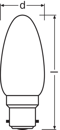 Żarówka LED B35 Świeczka B22d 2.5W = 25W 250lm 2700K Ciepła 300° Retrofit Filament CLASSIC Osram