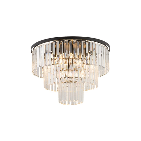 Lampa Sufitowa Żyrandol 9x E14 Czarna Glamour CRISTAL M 7627 Nowodvorski