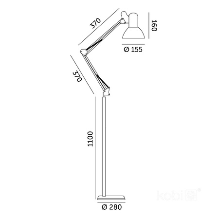 Lampa Podłogowa Stojąca Regulowana E27 Czarna Auriq Kobi