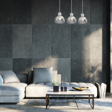 Lampa wisząca TOLEDO 3xE27 Kula Chrom Kryształ Glamour MLP4245 Milagro Metal + Kryształ