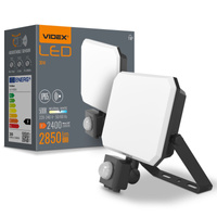 Naświetlacz LED 30W 2850lm 5000K Zimna z Czujnikiem Ruchu Czarny z Mleczną Przesłoną Videx