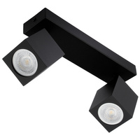 Lampa Sufitowa Ścienna Reflektor 2xGU10 QUANTUS Czarna