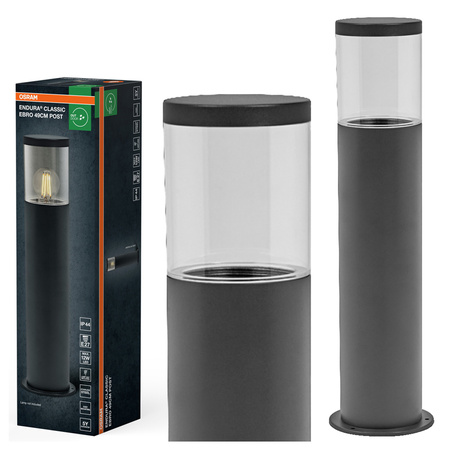 Lampa Ogrodowa Słupek Zewnętrzny Stojący E27 Szary IP44 Endura Osram