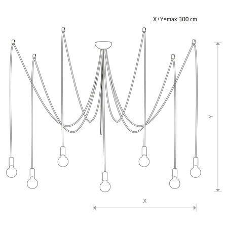 Lampa Sufitowa Wisząca 7x E27 Czarna Pająk Nowoczesna SPIDER 6785 Nowodvorski