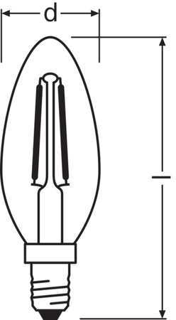 2x Żarówka LED B35 Świeczka E14 2.5W = 25W 250lm 2700K Ciepła 300° Retrofit Filament CLASSIC Osram