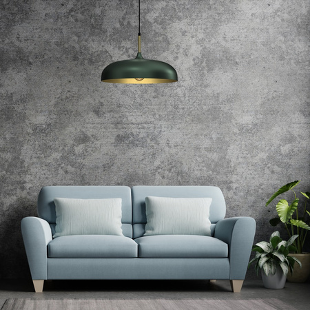 Lampa Wisząca Sufitowa LINCOLN Zielona Złota 1xE27 45cm Milagro