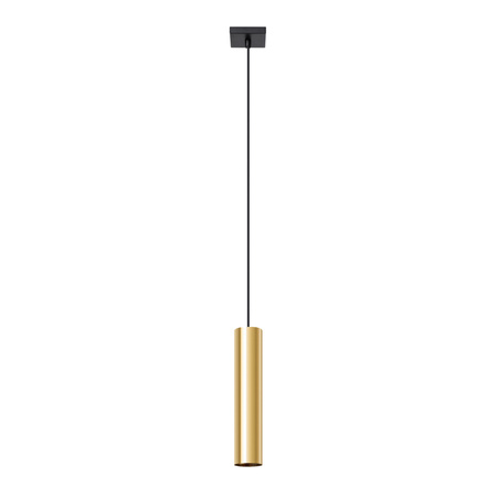 Lampa Sufitowa Wisząca Zwis GU10 Tuba Żyrandol Tubularna Złota Połysk Nowoczesna Lagos Sollux