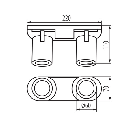 Kinkiet Oprawa Ścienna Sufitowa Regulowana LED GU10 Okrągła Czarna Złota Laurin Kanlux