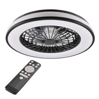 Plafon LED Oprawa Sufitowa Z Wentylatorem 48W 5300lm CCT 120° Biała Czarna Ściemnialna Kenya Sanico Goldlux