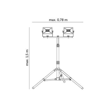 Naświetlacz LED Zewnętrzny Ogrodowy 60W 4680lm 4000K Neutralny 110° IP65 IK07 Wielokolorowy Tigra Kobi