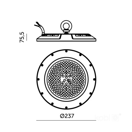 Oprawa Przemysłowa Lampa LED High Bay 100W 12000lm 4000K Neutralna Czarna IP65 IK10 Graza Kobi