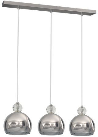 Lampa wisząca TOLEDO 3xE27 Kula Chrom Kryształ Glamour MLP4245 Milagro Metal + Kryształ