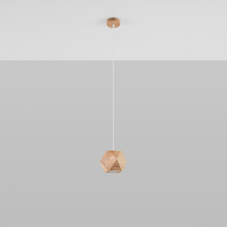 Lampa Sufitowa Wisząca Zwis GU10 Geometryczna Brązowa Skandynawska Woody Sollux