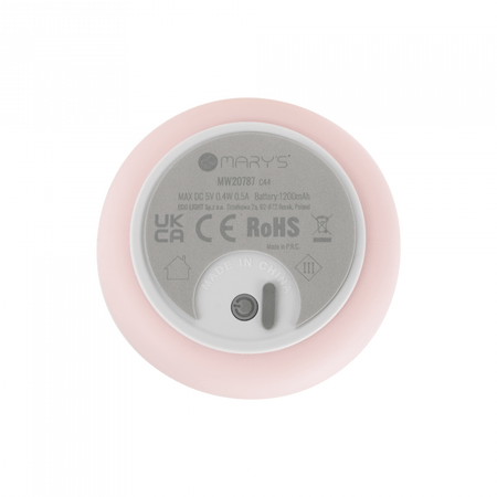 Lampka Nocna Dziecięca LED 0.4W 3000K Ciepła + Wielokolorowa RGB USB Akumulatorowa 1200mAh Różowa + Pilot DUŻY MIŚ MARY'S