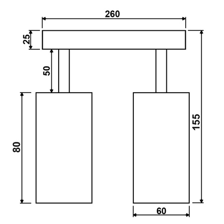 Lampa Sufitowa Ścienna Reflektor 2xGU10 QUANTUS Czarna