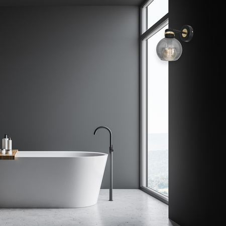 Lampa Ścienna Kinkiet OMEGA Czarna Złota 1xE27 Milagro