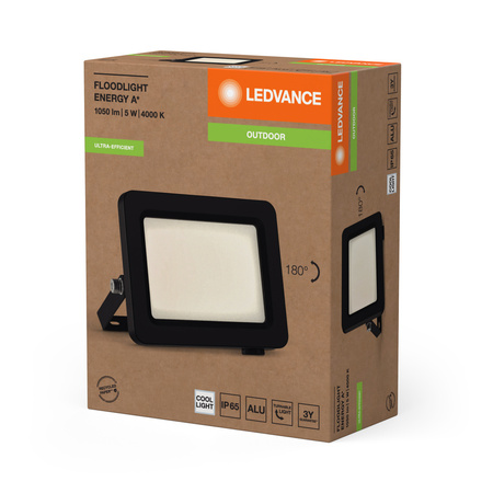 Naświetlacz LED Reflektor Zewnętrzny Lampa 5W 870lm 4000K IP65 Czarny Floodlight Ledvance