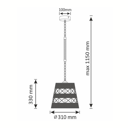 Lampa wisząca sufitowa ALMA Rope IL MIO w stylu boho stal + sznur 1x E27 GOLDLUX (Polux)