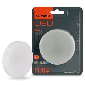 Żarówka LED GX53 Reflektor 12W = 82W 1170lm 3000K Ciepła 140° Videx