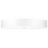 Lampa Sufitowa LED Wisząca SKALA 6xE27 Żyrandol 90cm Biała SOLLUX