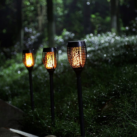 Lampa ogrodowa solarna DUŻA POCHODNIA LED efekt płomienia 1700K