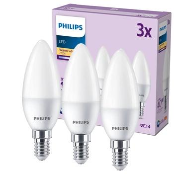 3x Żarówka LED E14 Świeczka B35 4.9W = 40W 470lm 2700K Ciepła EC Multipack Philips