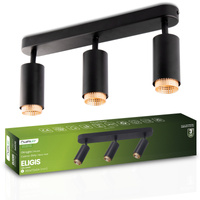 Lampa Sufitowa Reflektor LED 3x GU10 Tuba Spot ELIGIS Czarny LUMILED