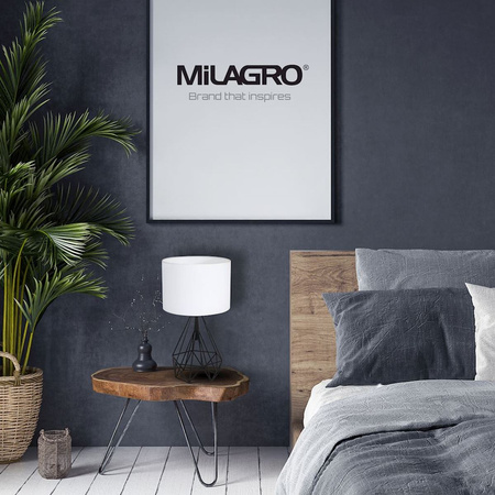 Lampka stołowa stojąca TRIANGOLO 1x E27 Czarno-biała Metal + tkanina Milagro