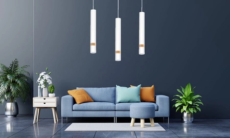 Lampa wisząca JOKER BIAŁY/DREWNO 3x GU10 MILAGRO Metal styl nowoczesny