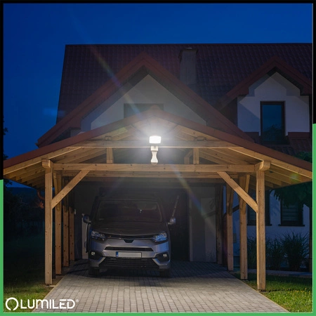 Naświetlacz LED ZUNA2 10W 900lm 4000K IP44 Czarny Czujnik Ruchu LUMILED