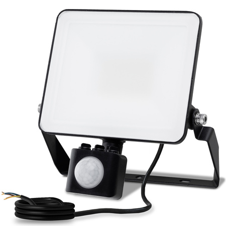 Naświetlacz LED AZZLER 20W 2400lm 4000K IP44 Halogen Zewnętrzny Lampa z Czujnikiem Ruchu Czarny LUMILED