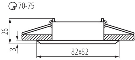 Oprawa sufitowa halogenowa podtynkowa kwadratowa EVIT MR16 Gx5,3 aluminium Kanlux