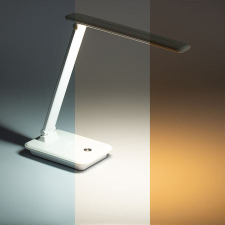 Lampka Biurkowa Kreślarska Stołowa LED 6W CCT USB RACTUS Biała Lumiled