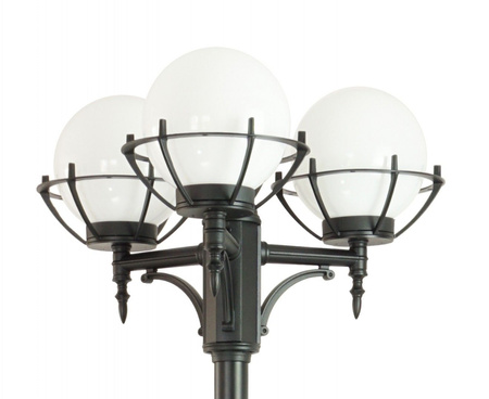 Lampa Ogrodowa Zewnętrzna Słupek LATARNIA E27 Kule z koszykiem 200 OGMWN 3 KPO 180-280cm czarny Su-Ma