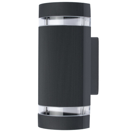 Kinkiet ogrodowy elewacyjny podwójny HANA Okrągła LED 2x GU10 Aluminium czarna IP54