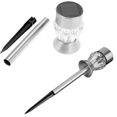 Lampa ogrodowa LED solarna wbijana KRYSZTAŁ RGB