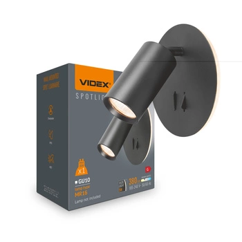 Lampa Ścienna Kinkiet Oprawa Punktowa 5W 380lm 2700K Ciepła Czarna Videx